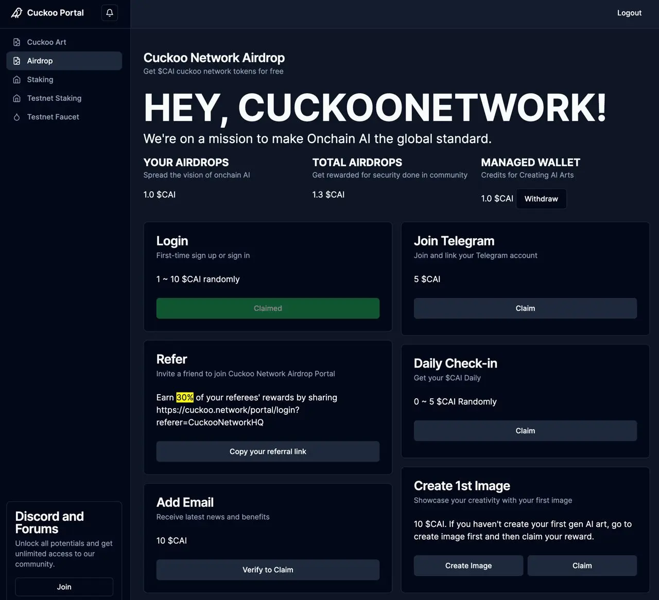 Cuckoo Network Airdrop Portal Cuckoo Network Airdrop Portal